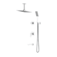 شیر حمام توکار نوژا با سردوش سقفی